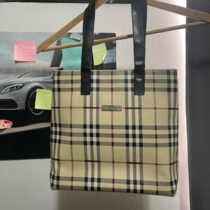 Burberry Plaid Tote with Silver Accents